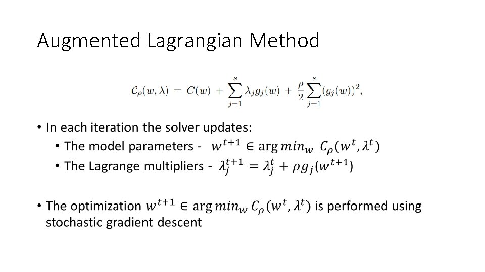 Augmented Lagrangian Method • 