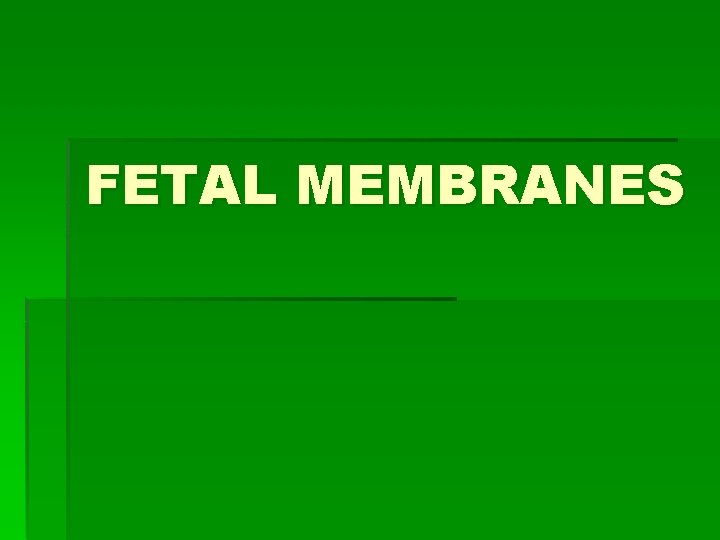 FETAL MEMBRANES 