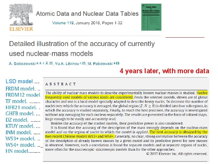 4 years later, with more data LSD model … 