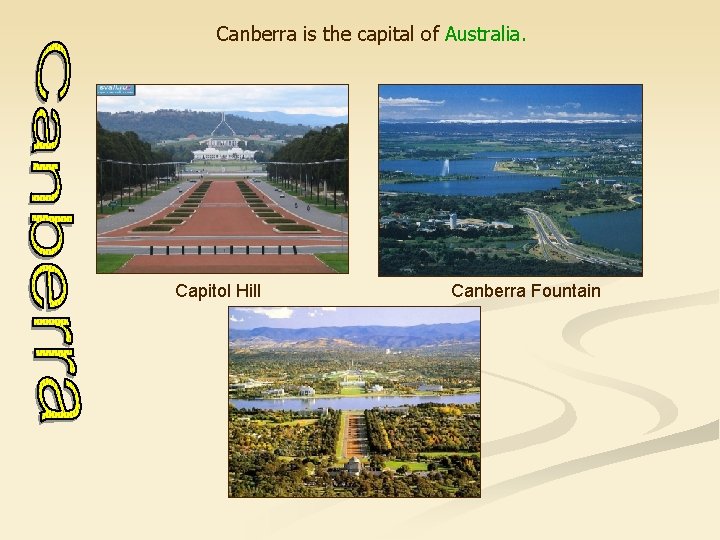 Canberra is the capital of Australia. Capitol Hill Canberra Fountain 