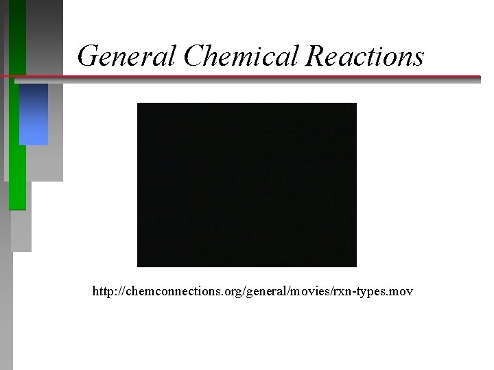 General Chemical Reactions http: //chemconnections. org/general/movies/rxn-types. mov 