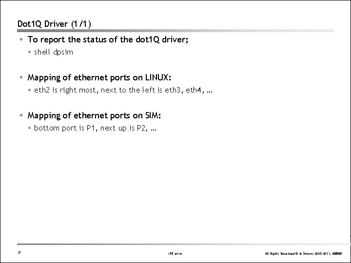 Dot 1 Q Driver (1/1) § To report the status of the dot 1 Dot 1 Q Driver (1/1) § To report the status of the dot 1