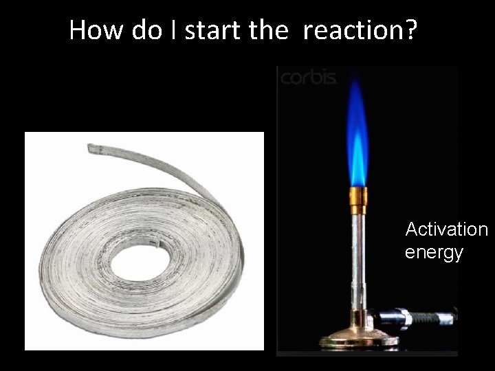 How do I start the reaction? Activation energy How do I start the reaction? Activation energy