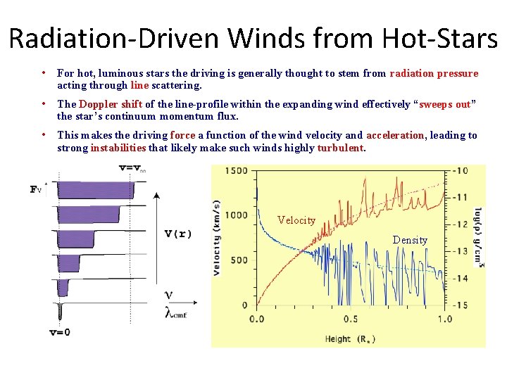 Radiation-Driven Winds from Hot-Stars • For hot, luminous stars the driving is generally thought