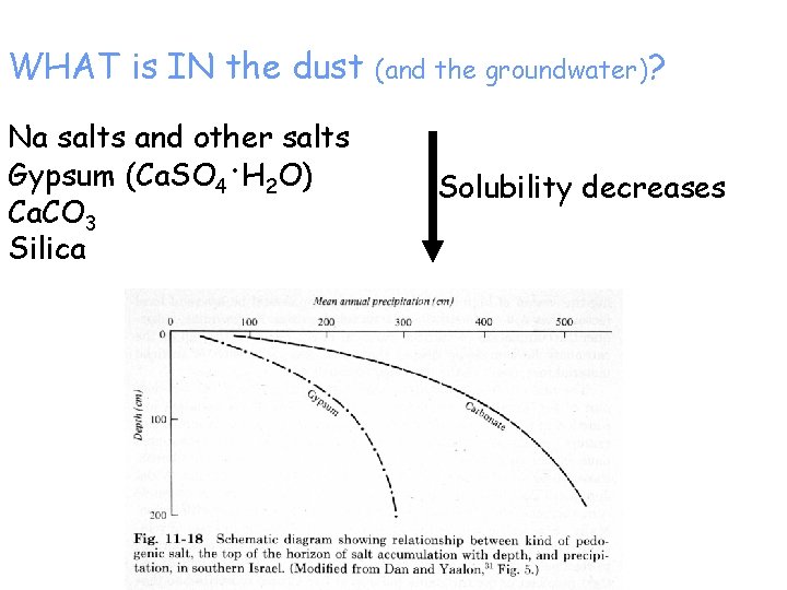 WHAT is IN the dust Na salts and other salts Gypsum (Ca. SO 4. WHAT is IN the dust Na salts and other salts Gypsum (Ca. SO 4.