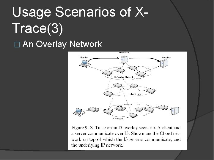 Usage Scenarios of XTrace(3) � An Overlay Network 
