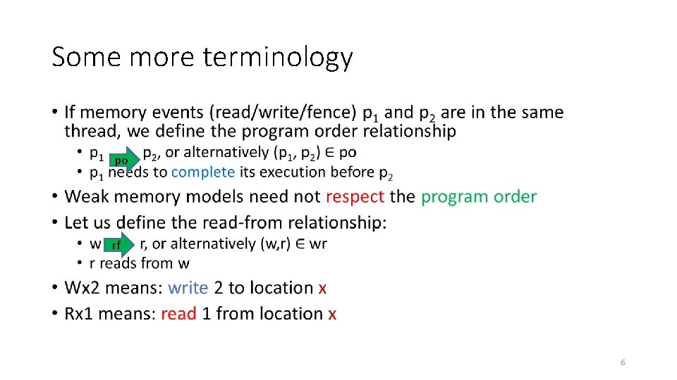 Some more terminology • po rf 6 Some more terminology • po rf 6