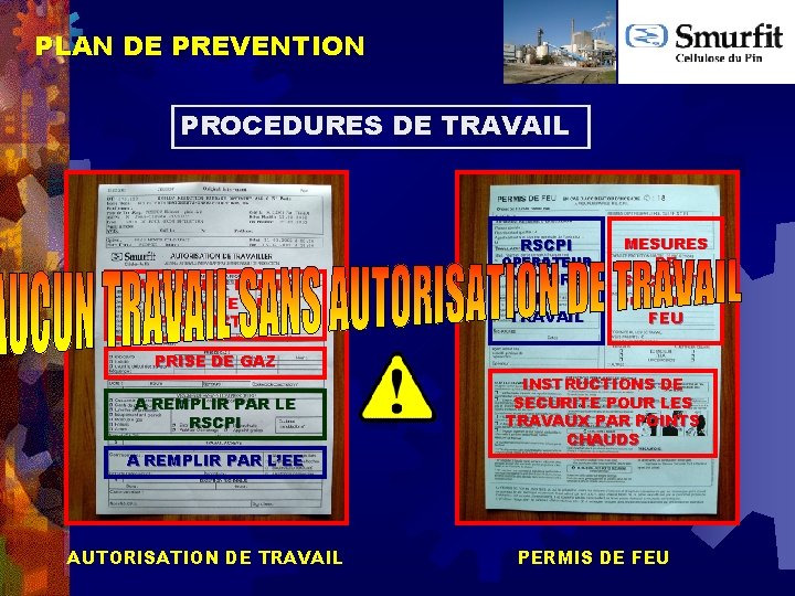 PLAN DE PREVENTION PROCEDURES DE TRAVAIL RSCPI OPERATEUR A REMPLIR PAR LE SERVICE DE