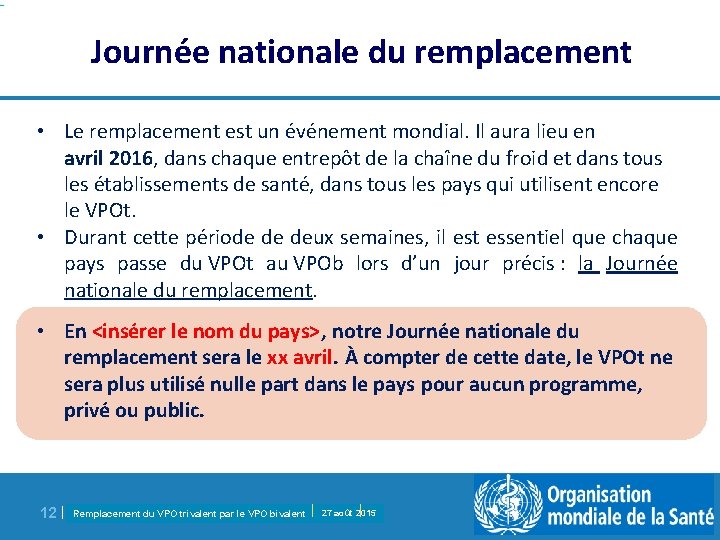 Journée nationale du remplacement • Le remplacement est un événement mondial. Il aura lieu