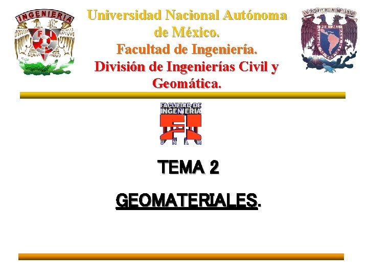 Universidad Nacional Autónoma de México. Facultad de Ingeniería. División de Ingenierías Civil y Geomática.