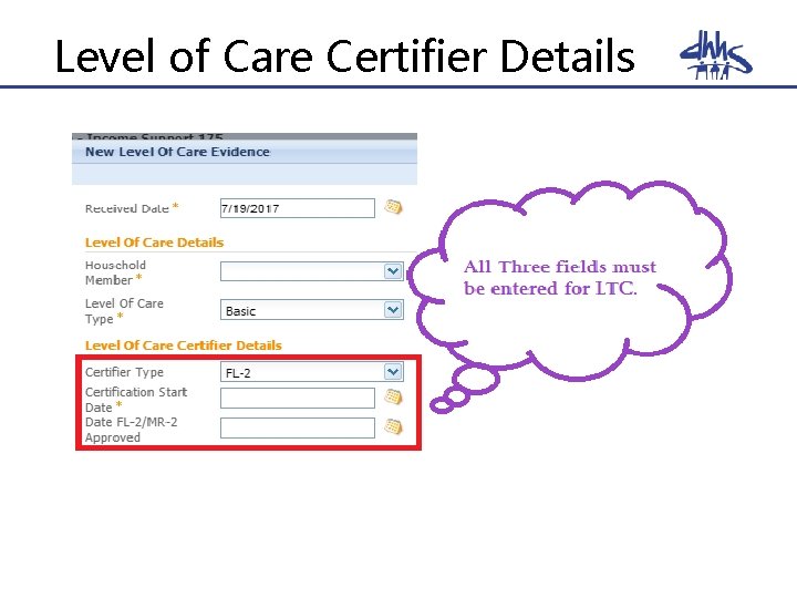 Level of Care Certifier Details 13 