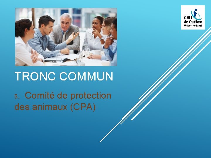 TRONC COMMUN. Comité de protection des animaux (CPA) 5 