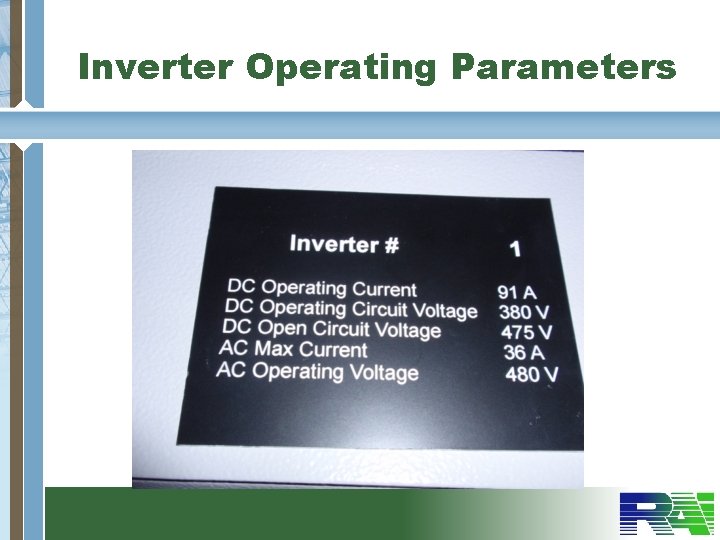 Inverter Operating Parameters 