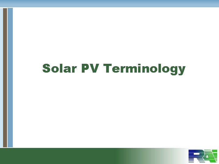 Solar PV Terminology 