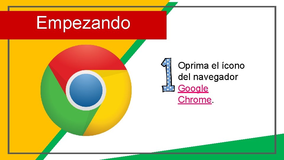 Empezando Oprima el ícono del navegador Google Chrome. 