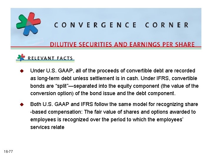 16 -77 u Under U. S. GAAP, all of the proceeds of convertible debt