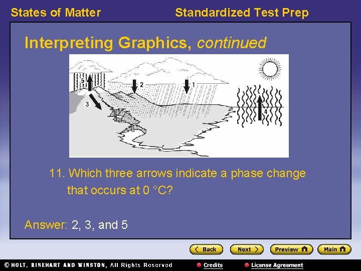 States of Matter Standardized Test Prep Interpreting Graphics, continued 11. Which three arrows indicate