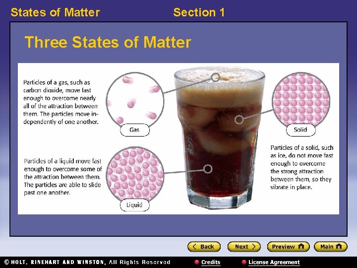 States of Matter Section 1 Three States of Matter 