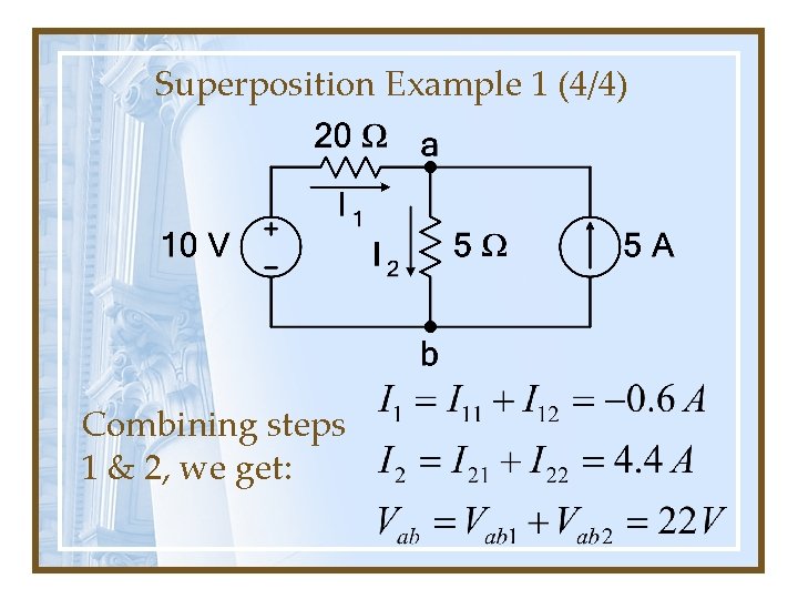 Superposition Example 1 (4/4) Combining steps 1 & 2, we get: 