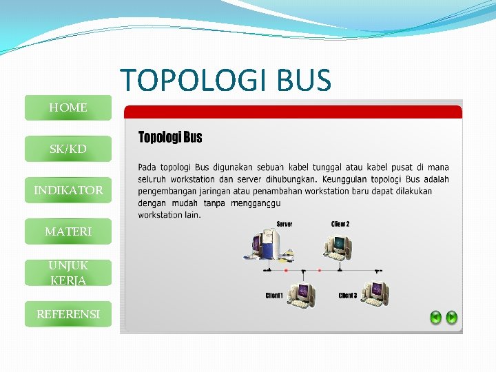 HOME SK/KD INDIKATOR MATERI UNJUK KERJA REFERENSI TOPOLOGI BUS 