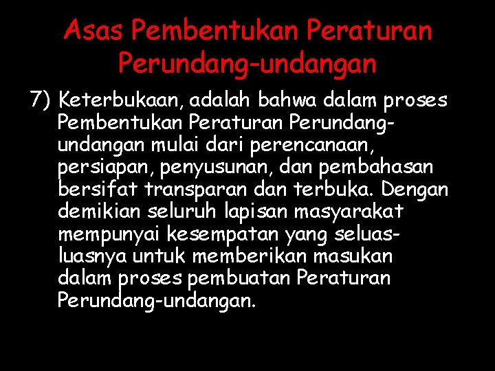 Asas asas pembentukan peraturan perundang undangan