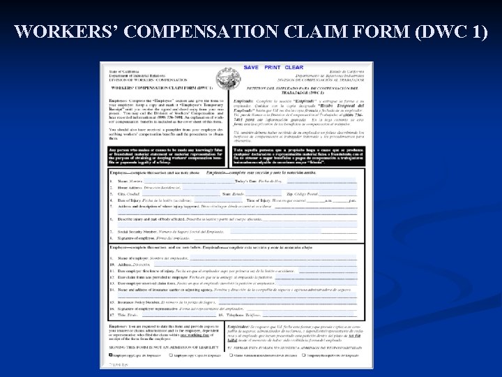 WORKERS’ COMPENSATION CLAIM FORM (DWC 1) 23 