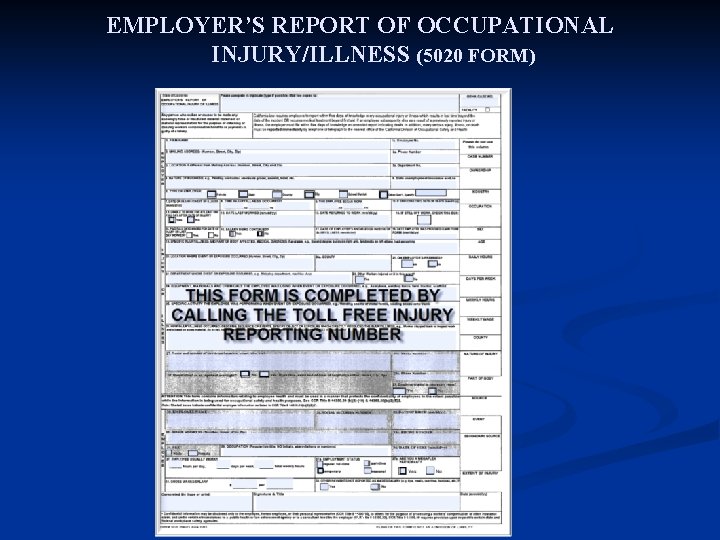 EMPLOYER’S REPORT OF OCCUPATIONAL INJURY/ILLNESS (5020 FORM) 24 