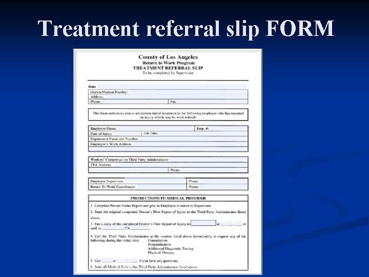 Treatment referral slip FORM 31 