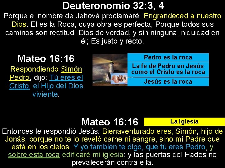 Deuteronomio 32: 3, 4 Porque el nombre de Jehová proclamaré. Engrandeced a nuestro Dios.