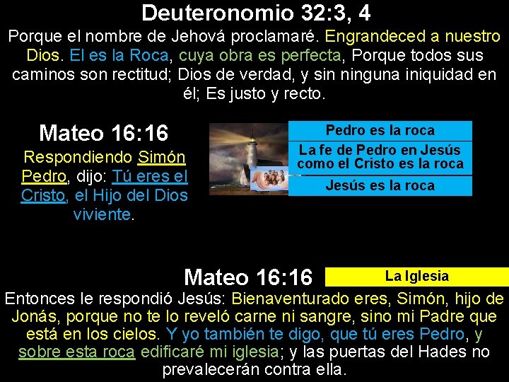 Deuteronomio 32: 3, 4 Porque el nombre de Jehová proclamaré. Engrandeced a nuestro Dios.