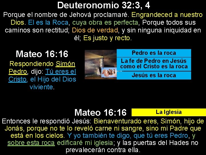 Deuteronomio 32: 3, 4 Porque el nombre de Jehová proclamaré. Engrandeced a nuestro Dios.