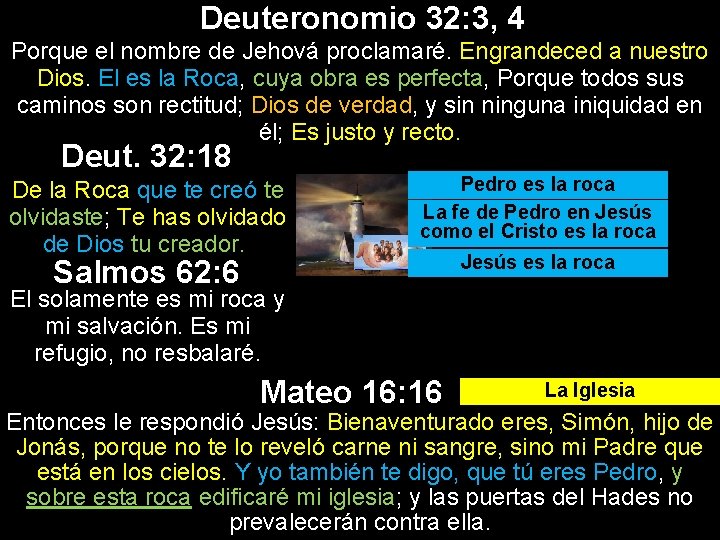 Deuteronomio 32: 3, 4 Porque el nombre de Jehová proclamaré. Engrandeced a nuestro Dios.