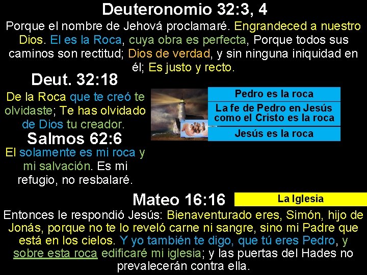 Deuteronomio 32: 3, 4 Porque el nombre de Jehová proclamaré. Engrandeced a nuestro Dios.