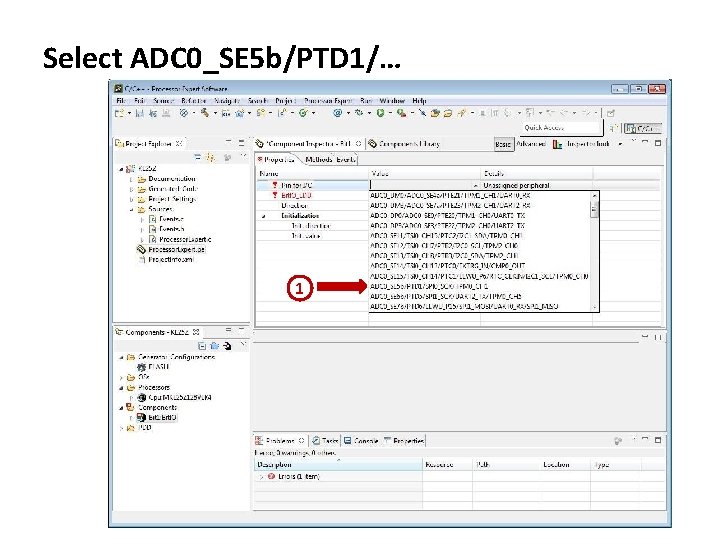 Select ADC 0_SE 5 b/PTD 1/… 1 