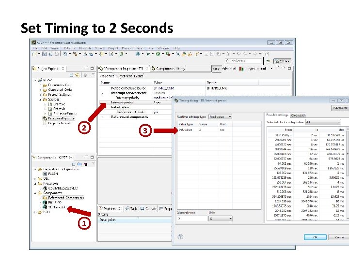 Set Timing to 2 Seconds 2 1 3 