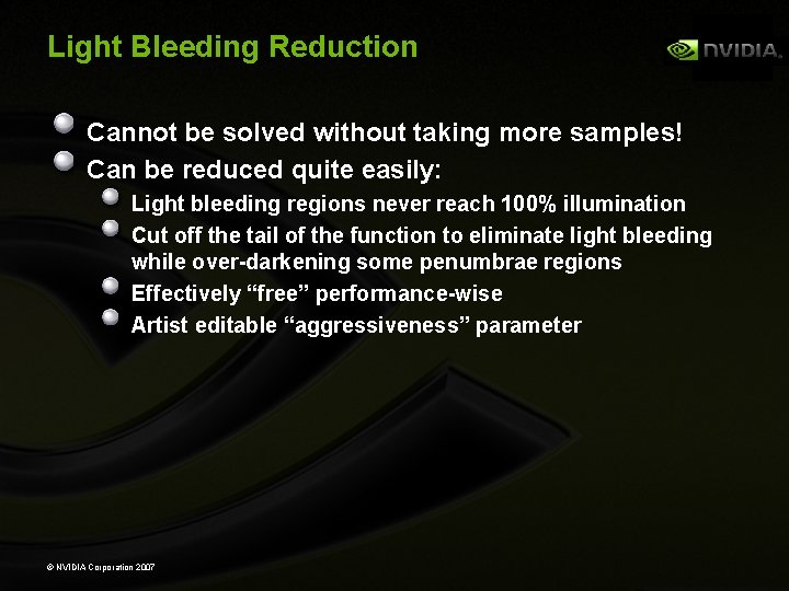 Light Bleeding Reduction Cannot be solved without taking more samples! Can be reduced quite