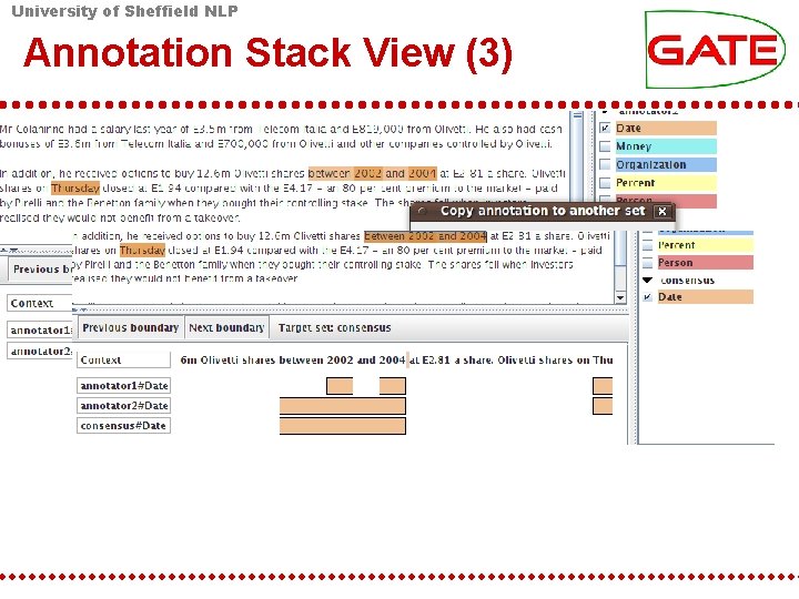 University of Sheffield NLP Annotation Stack View (3) 
