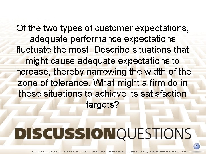 Of the two types of customer expectations, adequate performance expectations fluctuate the most. Describe