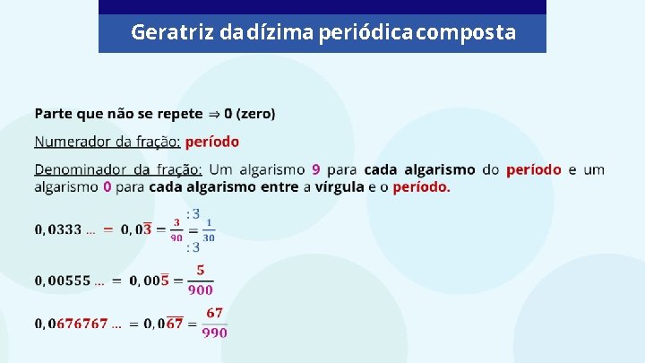 Geratriz da dízima periódica composta 