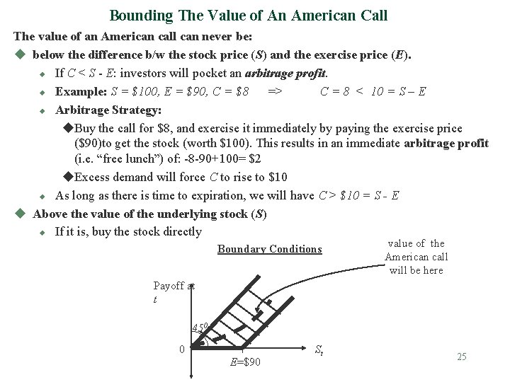 Bounding The Value of An American Call The value of an American call can