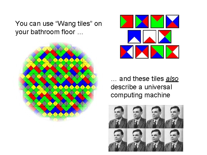 You can use “Wang tiles” on your bathroom floor … … and these tiles