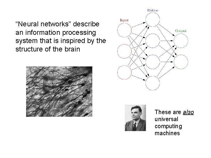 “Neural networks” describe an information processing system that is inspired by the structure of