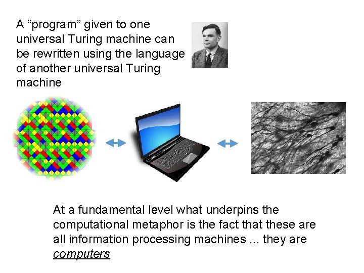 A “program” given to one universal Turing machine can be rewritten using the language