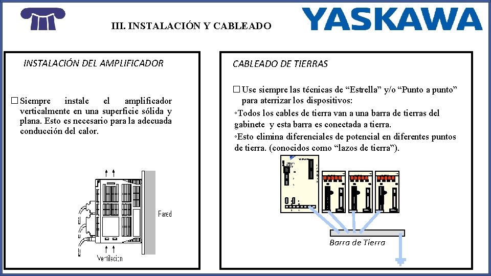 III. INSTALACIÓN Y CABLEADO INSTALACIÓN DEL AMPLIFICADOR � Siempre instale el amplificador verticalmente en