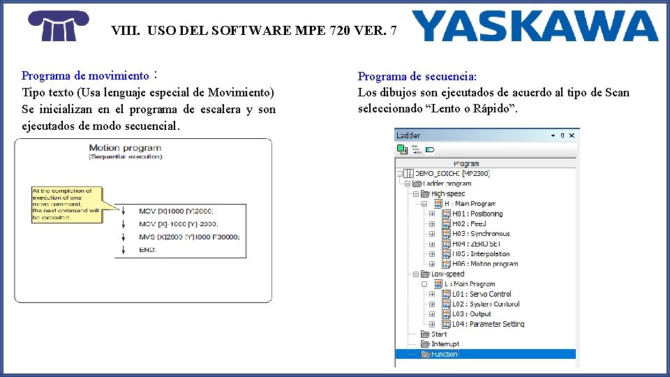 VIII. USO DEL SOFTWARE MPE 720 VER. 7 Programa de movimiento： Tipo texto (Usa