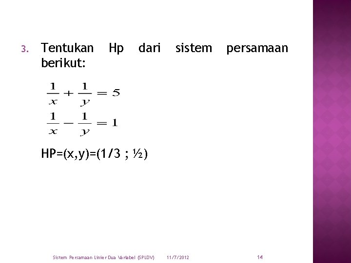 Sistem persamaan linear dua variabel kelas 10