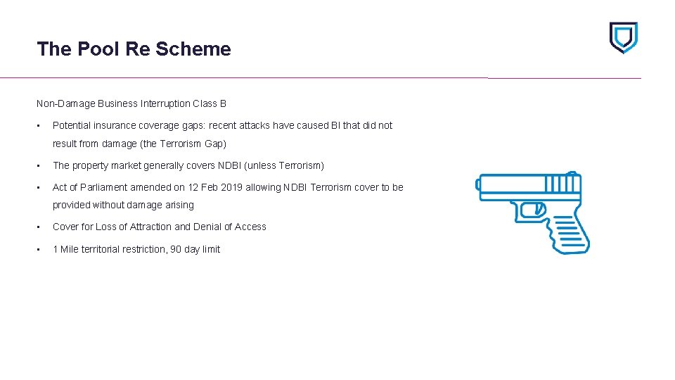 The Pool Re Scheme Non-Damage Business Interruption Class B • Potential insurance coverage gaps: