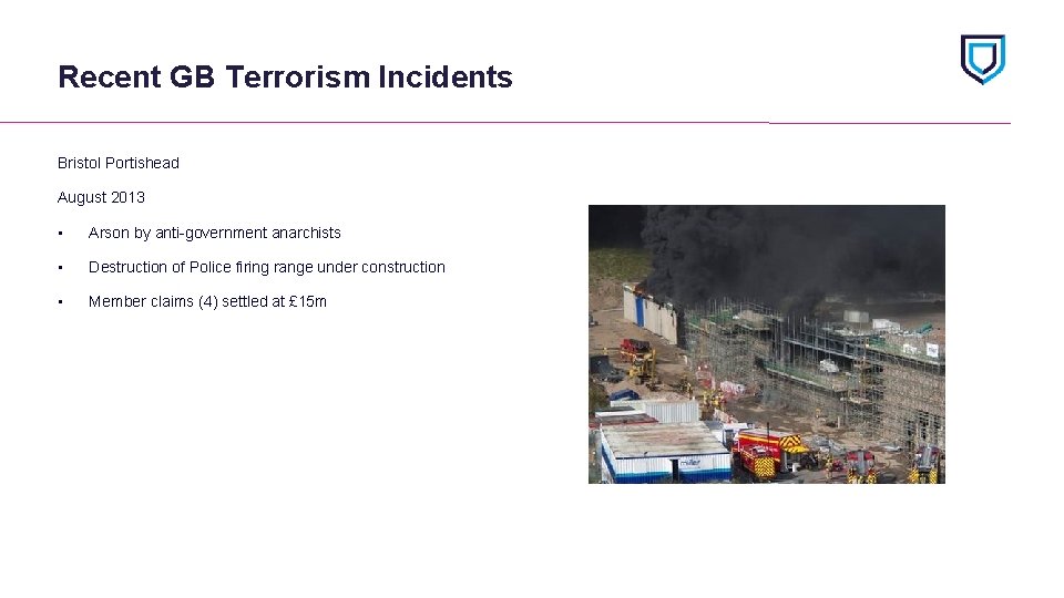Recent GB Terrorism Incidents Bristol Portishead August 2013 • Arson by anti-government anarchists •