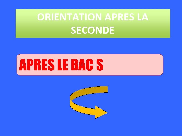 ORIENTATION APRES LA SECONDE APRES LE BAC S 