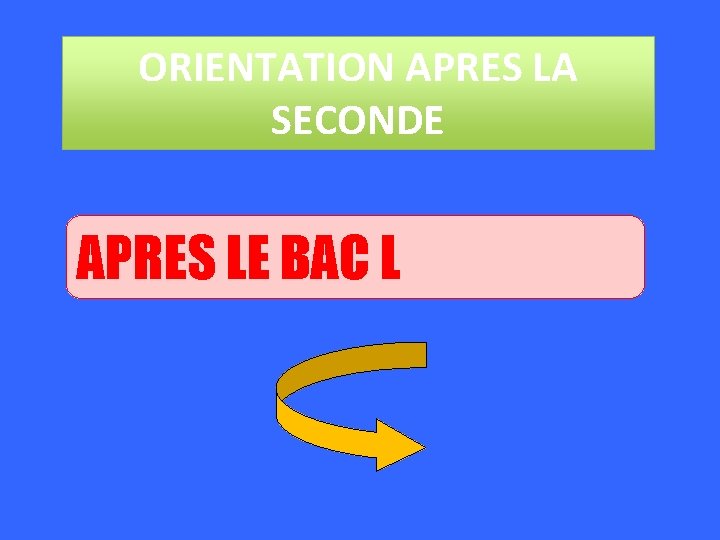 ORIENTATION APRES LA SECONDE APRES LE BAC L 